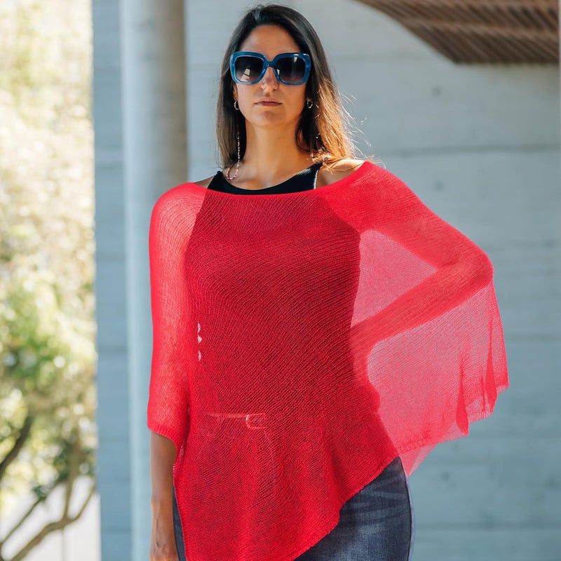 Jamntower 1 Pcs Women Sheer Poncho Shrug Summer Sheer Blouse Top Lightweight Poncho Sheer Bolero for Formal Evening Dress - Image 5